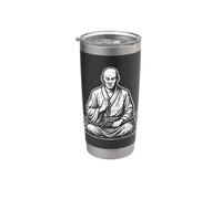 Samurai Monaco Meditazione Arte Bicchiere termico in acciaio inox doppia parete