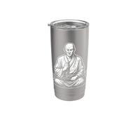 Samurai Monaco Meditazione Arte Bicchiere termico in acciaio inox doppia parete