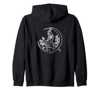 Samurai Moon Bamboo Serenity Giappone Felpa con Cappuccio