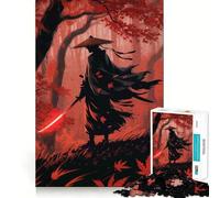 Samurai nella foresta autunnale con spada rossa - Puzzle da 1000 pezzi per adulti - Stimola la memoria, allevia l'ansia, bordi precisi - Sorpresa di Natale (38x26cm)