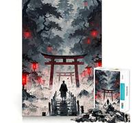 Samurai nella foresta con cancelli Torii - Puzzle da 1000 pezzi per ragazzi - Migliora la memoria - Gioco rilassante e casual - Bordo preciso - Regalo elegante (38x52cm)