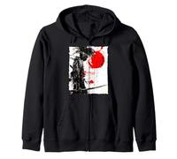 Samurai Nero Africano Giapponese Arte retrò Guerriero Afro Felpa con Cappuccio
