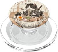 Samurai Ninja Carino Gatto Ramen Bowl Giapponese Acquerello Giappone PopSockets PopGrip per MagSafe