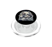Samurai Ninja Cat vs Dragon Monster Great Wave Arte giapponese PopSockets PopGrip per MagSafe