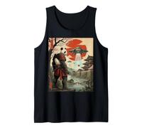 Samurai Panda UFO Alien Invasione Giapponese Ukiyo-e Canotta