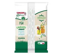 Samurai Party 95167 Conf. 150 Cannucce in Carta Imb. Sing. 20cm, Bianco e Bianco-Avana