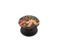 Samurai Pug Giant Kaiju Laser Eyes Cyberpunk Arte Giapponese PopSockets PopGrip Adesivo