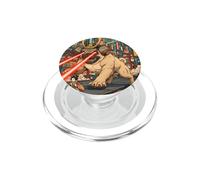 Samurai Pug Giant Kaiju Laser Eyes Cyberpunk Arte Giapponese PopSockets PopGrip per MagSafe