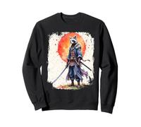Samurai Raccoon Giapponese Sumi-e Art Kawaii Divertente novità Felpa