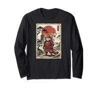 Samurai Red Panda Japanese Vintage Funny Gifts Graphic Art Maglia a Manica