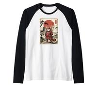 Samurai Red Panda Japanese Vintage Funny Gifts Graphic Art Maglia con Maniche Raglan