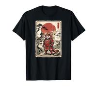Samurai Red Panda Japanese Vintage Funny Gifts Graphic Art Maglietta