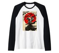 Samurai Ronin al Tramonto con Design Eroico Maglia con Maniche Raglan