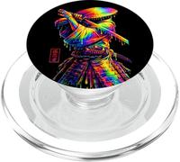 Samurai Ronin Guerriero Cappello di Paglia Illustrazione Arte PopSockets PopGrip per MagSafe