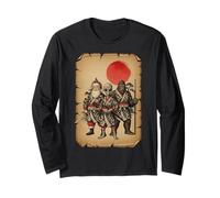 Samurai Santa Alien Bigfoot Natale Giapponese Maglia a Manica