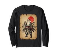 Samurai Santa Arte Giapponese Anime Natale 2025 Maglia a Manica