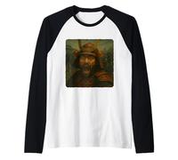 Samurai Selfie Zombies Apocalisse Umorismo Divertente Halloween Maglia con Maniche Raglan