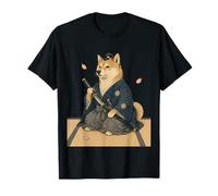 Samurai Shiba Inu Ukiyo E Kimono Giapponese Maglietta