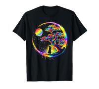 Samurai Silhouette Albero Luna Arte Giapponese Illustrazione Maglietta