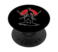 Samurai Silhouette Doppio Katana Sol Levante PopSockets PopGrip Adesivo