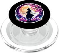 Samurai Silhouette Moonlight Cherry Blossoms Ninja giapponese PopSockets PopGrip per MagSafe