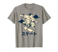 Samurai Skateboarder Giapponese Retro Skate Culture Maglietta