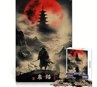 Samurai Solitude Red Moon Puzzle da 1000 pezzi per adolescenti, stimola la memoria, favorisce la calma, favorisce l'assemblaggio e crea una piacevole sorpresa (50x75cm)