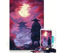 Samurai sotto il cielo illuminato dalla luna, puzzle da 1000 pezzi per adulti, gioco per allenare la mente, divertimento per tutta la famiglia, taglio di precisione, regalo adorabile (38x26cm)