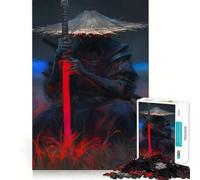 Samurai Spada Rossa Puzzle da 1000 Pezzi per Adolescenti Stimola la Memoria Rilassante Assemblaggio Motivo Sorpresa Calda (38x26cm)