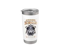 Samurai Tigre Forza Forza Pace Vintage Giappone Bicchiere termico in acciaio inox doppia parete