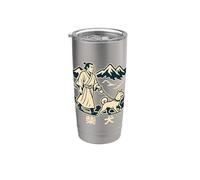 Samurai Walking Shiba Inu Divertente Cane Giapponese Bicchiere termico in acciaio inox doppia parete