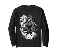 Samurai Warrior Anime giapponese Dragon Ink Art Maglia a Manica