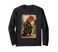 Samurai Warrior Armadillo Japanese Vintage Graphic Ukiyo-e Maglia a Manica