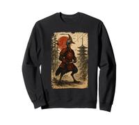 Samurai Warrior Cassowary Japanese Vintage Graphic Ukiyo-e Felpa