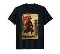 Samurai Warrior Cassowary Japanese Vintage Graphic Ukiyo-e Maglietta