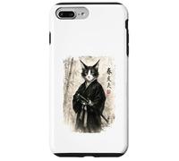 Samurai Warrior Cat inchiostro giapponese Art Sumi-e Japan Design Custodia per iPhone 7 Plus/8 Plus