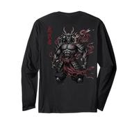 Samurai Warrior Demon Dark Fantasy Manga Giapponese Maglia a Manica