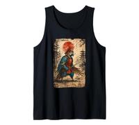 Samurai Warrior Parrot Japanese Vintage Graphic Ukiyo-e Art Canotta