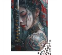 Samurai Warrior Puzzle Tattooed Beauty 1000 Pezzi Carta Riciclata Per Adulti E Oltre I 12 Anni Puzzle Divertente Regalo E Attività Per La Casa 70x50cm/1000pcs