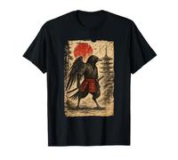 Samurai Warrior Raven Japanese Vintage Graphic Ukiyo-e Art Maglietta