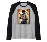 Samurai Warrior Saying Katana Forza Onore Uomini Donne Giappone Maglia con Maniche Raglan