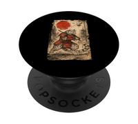 Samurai Warrior Snow Leopard Japanese Vintage Graphic Humor PopSockets PopGrip Adesivo