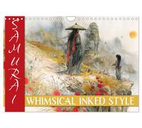 Samurai - whimsical inked style (Wandkalender 2027 DIN A4 quer), CALVENDO Monats