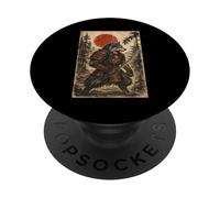 Samurai Wolf Warrior Japanese Vintage Graphic Ukiyo-e Art PopSockets PopGrip Adesivo