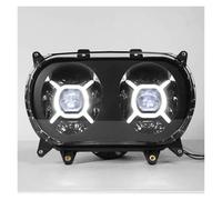 SAMWDK Faro Moto Anteriore Per Road Per Glide 2015 2016 2017 2018 2019 2020 2021 Faro Per Moto A Doppio LED Da 124 W, Ricambio(With DRL)