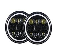 SAMWDK Faro Moto Anteriore Proiettore Per Fari A LED Da 5,75 Pollici, 2 Pezzi, Faro Da 5 3/4" Per Softail Per Bad Per Boy Per Custom Per Deuce Per Springer Per Breakout(2pcs G)