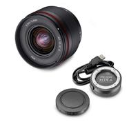 Samyang AF 12mm F2.0 E Lens + Lens Station per Sony E - Messa a fuoco automatica APS-C Obiettivo grandangolare a lunghezza focale fissa per Sony E Mount APSC, per fotocamere Sony, nero