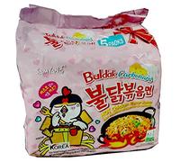 Samyang Buldak Carbo Hot Chicken Flavour Ramen - Spaghetti coreani istantanei - 130 gm* 5Pack (confezione da 5) (importati)