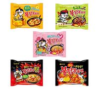 Samyang Buldak Chicken Mescolare Ramen fritto Coreano Ramen (5 Flavor Combo, 5 Pack)