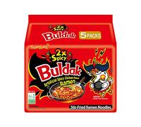 Samyang Buldak ramen di spaghetti fritti con pollo piccante caldo coreano, (5 x 140 g)